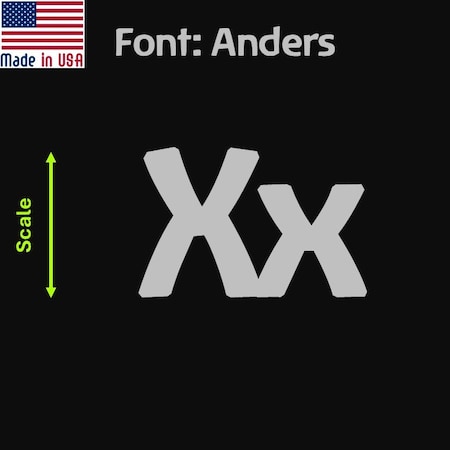 Aacc Self-Adhesive Vinyl Letter: X, Scale: 16 in. Color: Silver Font: Anders by, 12PK AACC-Anders-UX-Silver-I16x12