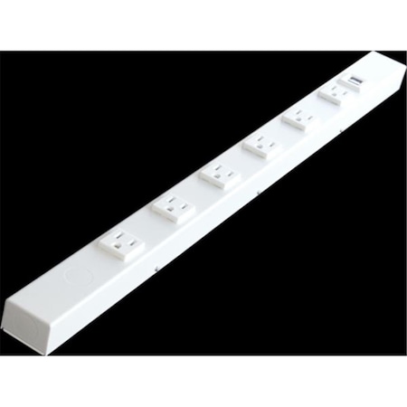 X1 24 in. 6-Outlet Hardwired Power Strip with USB HU206VW