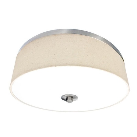 Westgate INTEGRATED LED FABRIC DRUM 15in 23W 1380LM C90 5CCT 27/30/35/40/50K, BRUSHED NICKEL, 25W LCFF-15-MCT5-BN