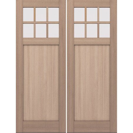 Doornmore CRF-P1G6, 74.5" x 98" ( 2x36" Door) Left Hand, Mahogany SDL 6 Lite Exterior Door CRF-P1G6-SW-3696_2_LI