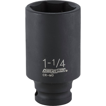 Channellock 1/2'' Drive 1-1/4'' 6-Point Deep Standard Impact Socket 340429