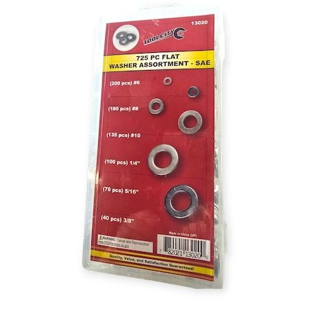 Tool City 725 PIECE FLAT WASHER ASSORTMENT - SAE 13020