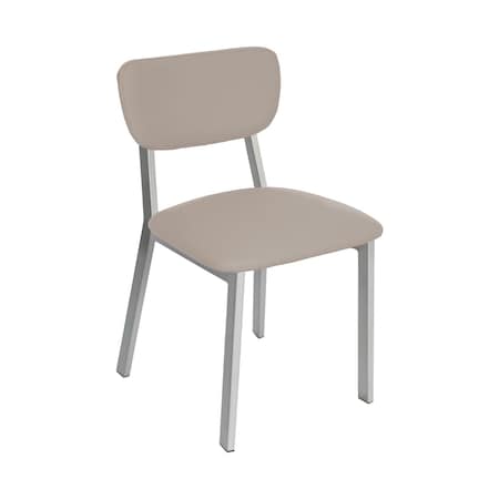 Bfm Seating Hamilton Side Chair, Grade 3 Vinyl Seat & Back - Steel Frame - Platinum Finish JS10C2021-2021PL