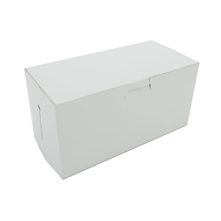 Pitt Plastics 10" X 6" X 2.25" Bakery Box White Non-Window Lock-Corner 967
