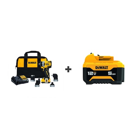 Dewalt Drill Driver Kit, 12V, Bonus Battery DCD703F1, DCB126
