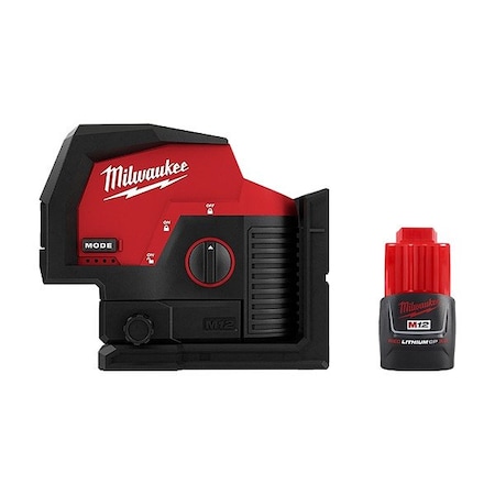 Milwaukee Tool M12 Laser + M12 3.0 Battery 3622-20, 48-11-2430