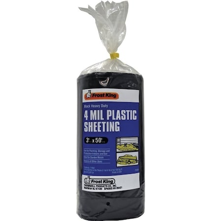 Thermwell Products Poly Sheeting 3X50Ft 4Mil Blk P350BW