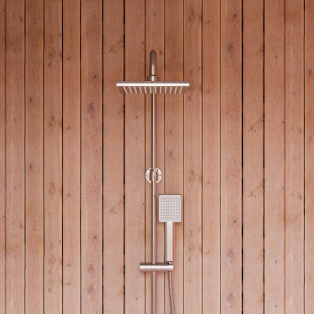 Alfi Brand Brushed Nickel Square Style Thermostatic Exposed Shower Set AB2862-BN