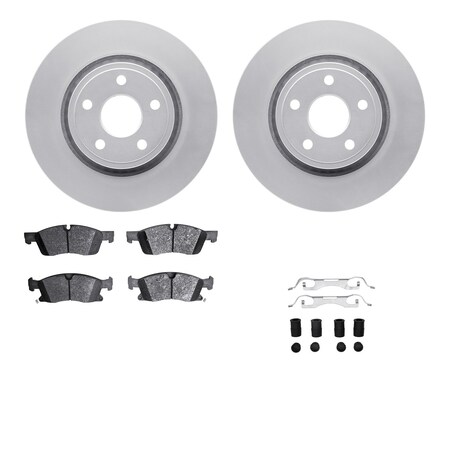Dynamic Friction Co DFC GEOSPEC Coated Rotors with 5000 Brake Pads - Ceramic and Hardware 4512-42051