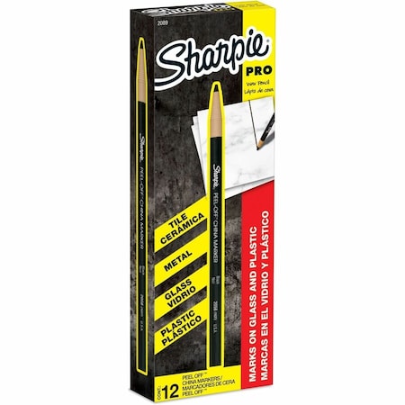 Sharpie China Marker, Medium Tip, Black Color Family, 12 PK 2089