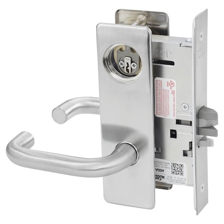 Corbin Russwin Entrance or Office Mortise Lock, LW Lever, M Escutcheon, Satin Chrome, Less Core, ML2053 ML2053 LWM 626 LC
