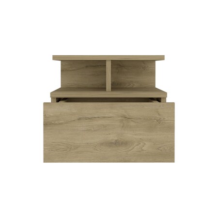 Homeroots 12" Beige Wood One Drawer Floating Nightstand 543696