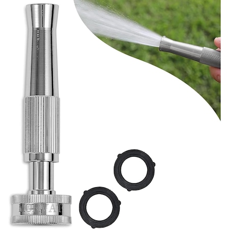 Morvat Nickel Plated Brass Metal Twist Garden Hose Nozzle MOR-NP-BNOZZLE-2-A