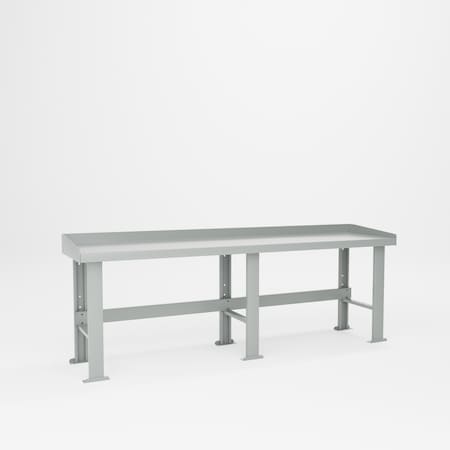Pucel Workbench with Back and EndsTop, 96 in W x 24 in D x 32.5 in H, Gray B-2496