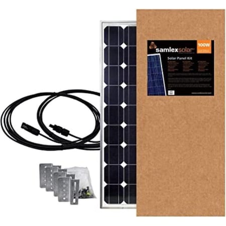 Samlex America 100W Solar Panel Kit with Cables & Mounting Brackets SAMSSP-100-KIT