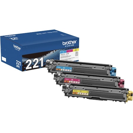 Brother Standard Yield Cyan/Magenta/Yellow Toner Cartridge, PK3, Yield: 2200 Pages TN2213PK