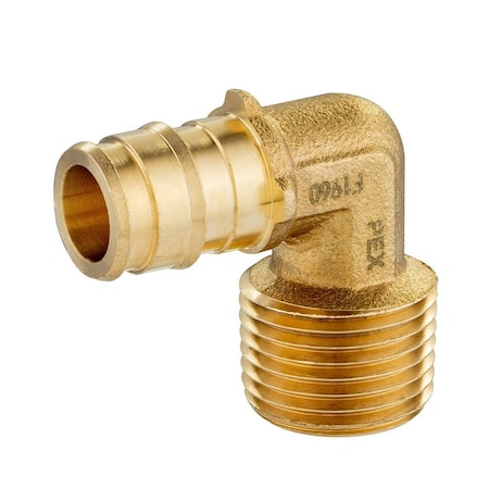 Thrifco Plumbing 3/4" x 3/4" Brass Elbow F1960 x MPT Lead Free - (PEX A) 7920136