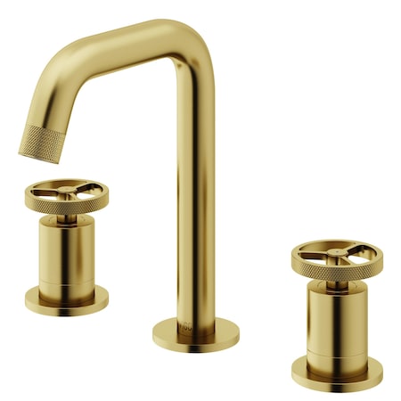 Vigo Cass Two Handle Three-Hole Widespread Bathroom Faucet in Matte Brushed Gold VG01301MG