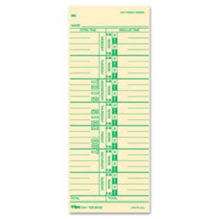 Tops Time Cards- 143 lb.- Named Days- 3.5 in. x 9 in., 100PK TOP12593