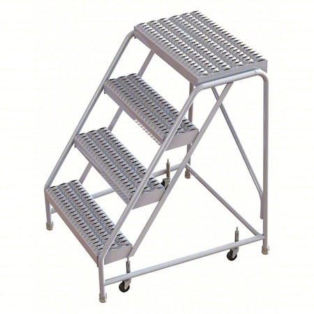 Tri-Arc 3.3 ft H Aluminum Rolling Ladder, 4 Steps, 350 lb Load Capacity WLAR004165