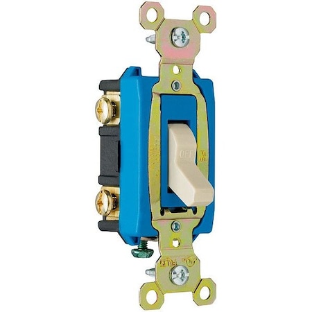 Pass & Seymour Wall Switch, 2 hp, Toggle, 15 A, Ivory CSB15AC2I