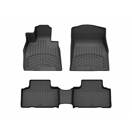 Weathertech Black Front and Rear Floorliners, 2022 - 2024 Genesis GV80 441621-1-4