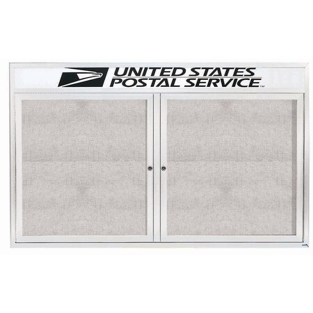 Aarco Illuminated Outdoor Enclosed Bulletin Board w/ Al Frame Header, Powder Coated White, 36''Hx60''W ODCC3660RHIW