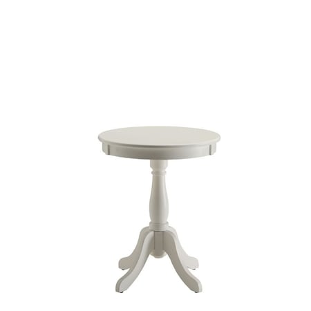 Homeroots 22" White Wood Round Pedestal End Table 286298