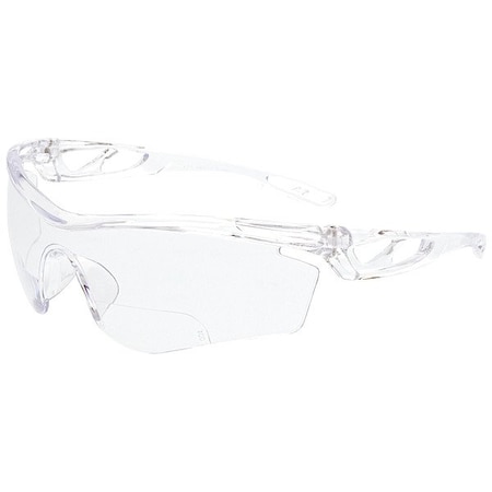 Mcr Safety Checklite(R) CL4 Reader Safety Glasses, Clear Wraparound Frame, 1.0 Diopter, Clear Lens, Universal CL4H10