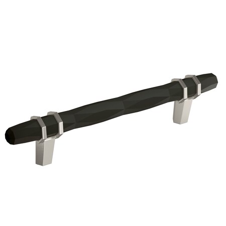 Amerock London 5-1/16 in 128 mm Center-to-Center Black Bronze/Satin Nickel Cabinet Pull BP36649BBRG10