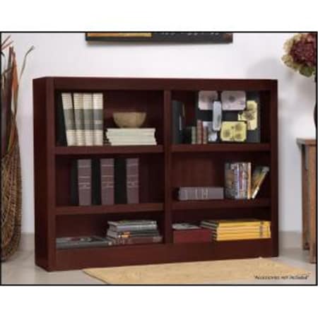 Concepts In Wood Double Wide Bookcase- Cherry Finish 6 Shelves MI4836-C