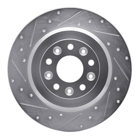 Dynamic Friction Co DFC Brake Rotor - Drilled and Slotted - Silver 631-54088L