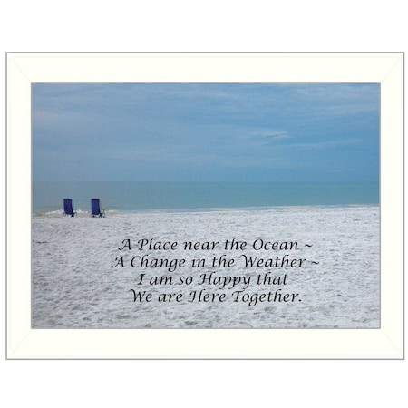 Homeroots A Place near the Ocean White Framed Print Wall Art 415591