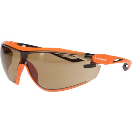 Bouton Optical Bio-Based Full Frame Safety Glasses w/Orange Frame, Gray Lens and Anti-Scratch/Anti-Fog Coating 250-15-0021