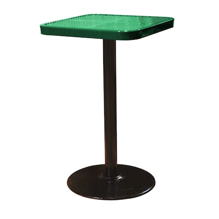 Leisure Craft 24" Square Perforated Pedestal Table, Portable, 40"H, Green SQ24TAB40-GREEN