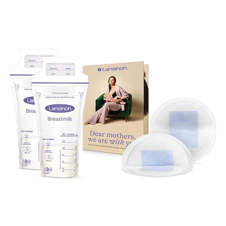 Lansinoh Nursing Bundle - Stay Dry Nursing Pads & Breast Milk Storage Bags, 180PK 1216026_CS