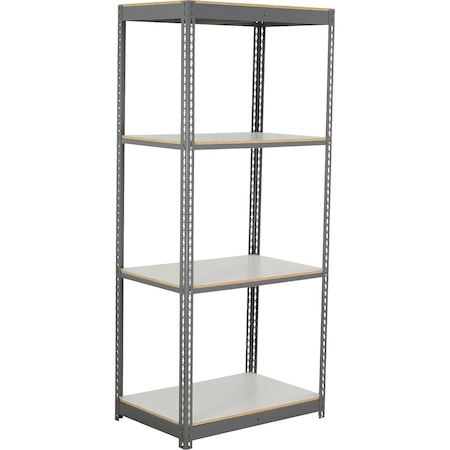 Global Industrial 4 Shelf, Commercial Duty Boltless Shelving Starter, 36"Wx12"Dx72"H, Laminate Deck B3165773