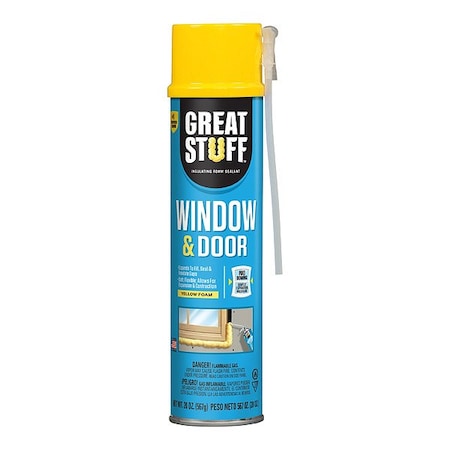 Great Stuff Foam Sealant, Straw Application Method Can, Yellow, 2:1 Expansion Ratio 00197711