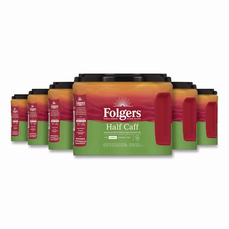 Folgers Half Caff Ground Coffee, 22.6 oz Canister, PK6 2550020527CT