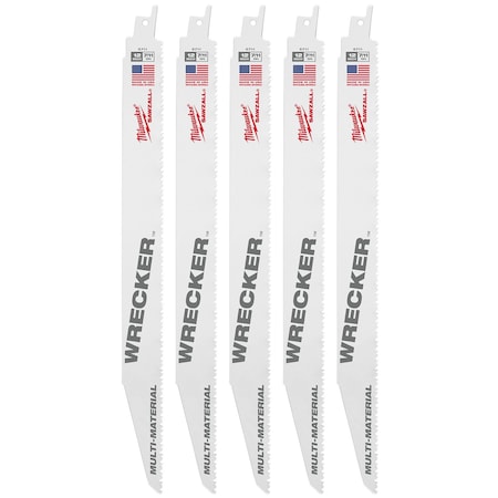 Milwaukee Tool The WRECKER Multi-Material SAWZALL Blade 12" 7/11TPI 5pk 48-00-5711
