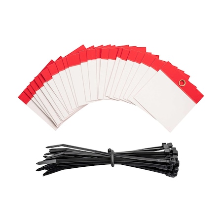 Brady Self-Laminating Blank Tags Polyester 3 in H x 3 in W Red 25/PK, 25PK 102005