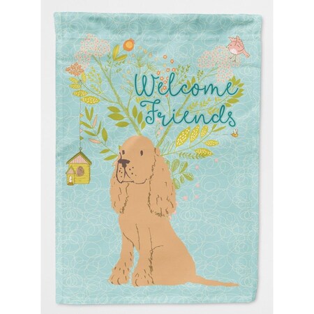 Carolines Treasures Welcome Friends Buff Cocker Spaniel Flag - Canvas House Size BB7619CHF