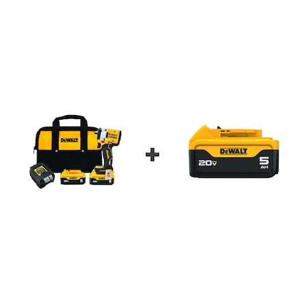 Dewalt Impact Wrench, Cordless, 20V, Bonus Battery DCF923P2/DCB205