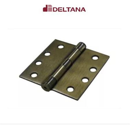 Patioplus 4 x 4 in. Square Corner Ball Bearing Mortise Hinge, Antique Brass PA796203