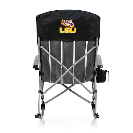 Picnic Time Family Of Brands NCAA LSU Tigers Outdoor Rocking Camp Chair - XL Heavy Duty Camping Chair 805-01-175-294-0