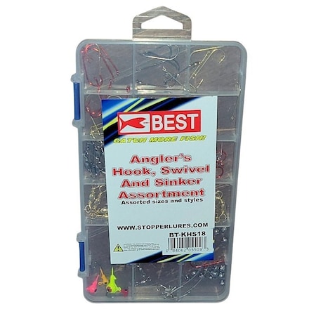 Stopper Lures Best Series Hook Swivel and Sinker Kit, Assorted, 93PK KE-BST-BT-KHS18