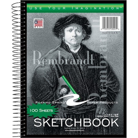 Roaring Spring Paper Products Sketch Book with Pocket - 100 Sheets Per Book 53101