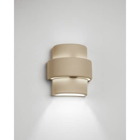 Luxury Lighting Fasciato 9 in Tall Ceramic Outdoor Wall Light, Cottonwood Paint Finish 120-00-CW-ud-7