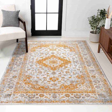 Jonathan Y Indhira Ornate Medallion Persian Orange/Cream 8 ft. x 10 ft. Area Rug MDP212B-8