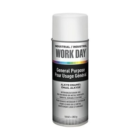 Krylon Work Day Enamel Paint Gloss White, Size: 16 oz, Net Wt: 10 oz, Replaces: KRYS04113 A04401007